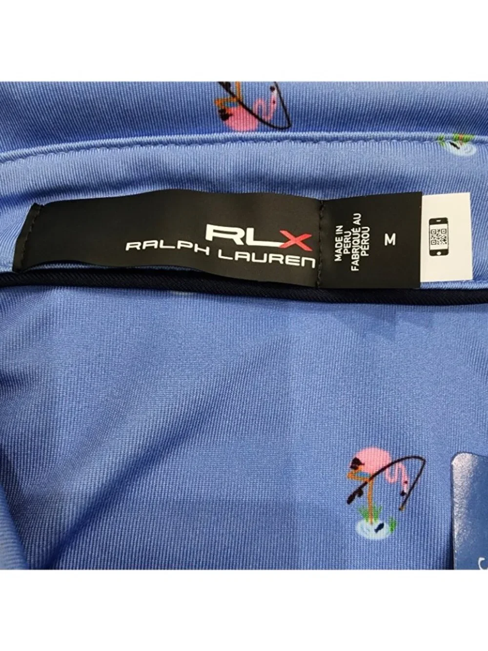 RLX Ralph Lauren Fishing Flamingo Golf Polo Shirt Blue M NWT